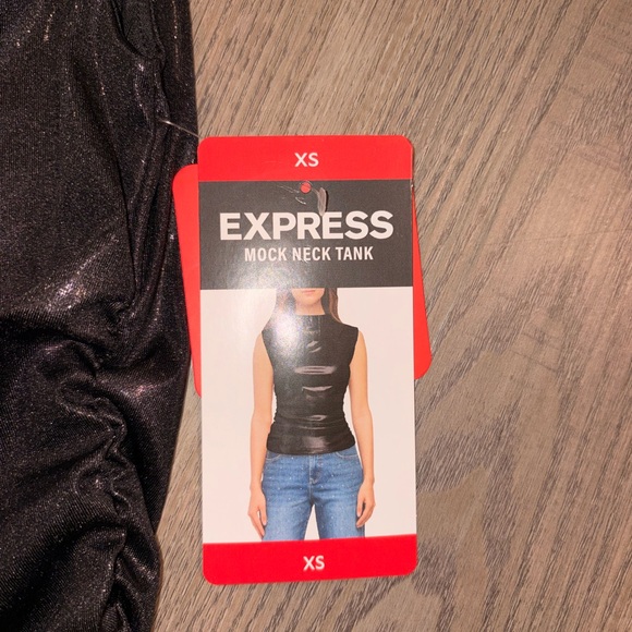 Express Black Mock Neck Tank Top - Picture 2 of 4